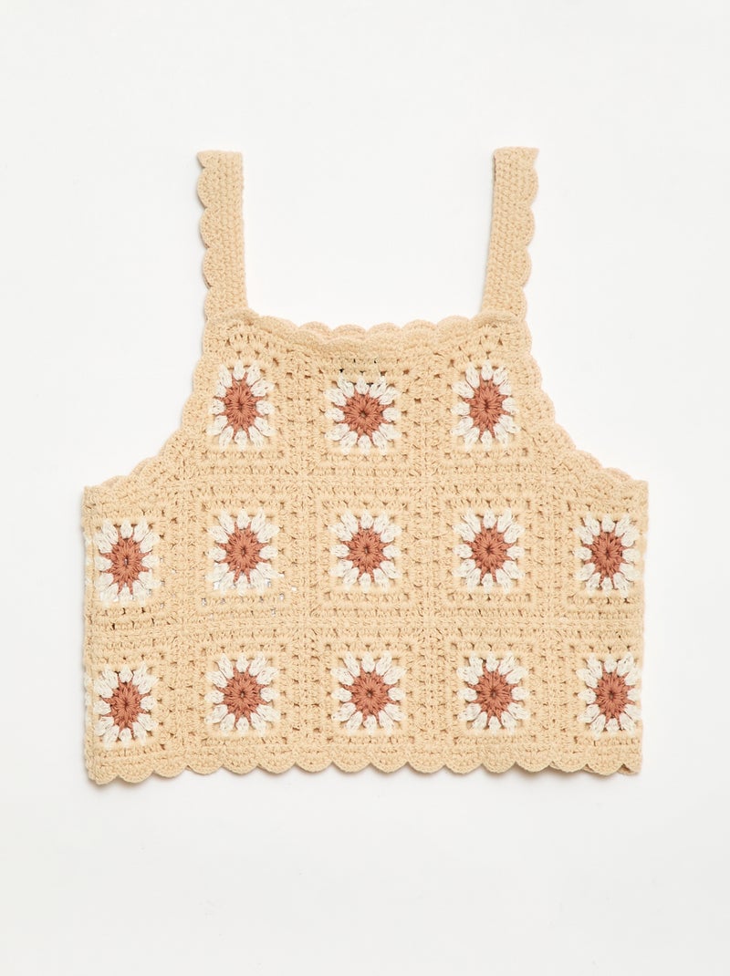 Débardeur en crochet Beige - Kiabi