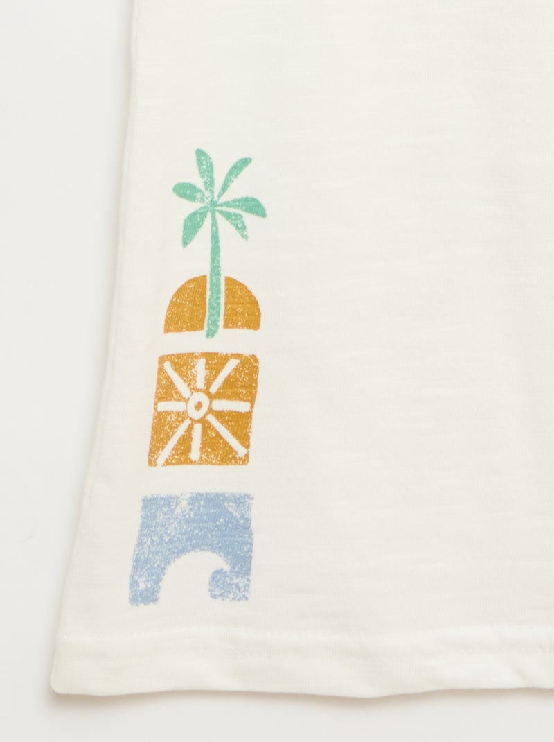 Débardeur en jersey de coton avec imprimé Blanc - Kiabi