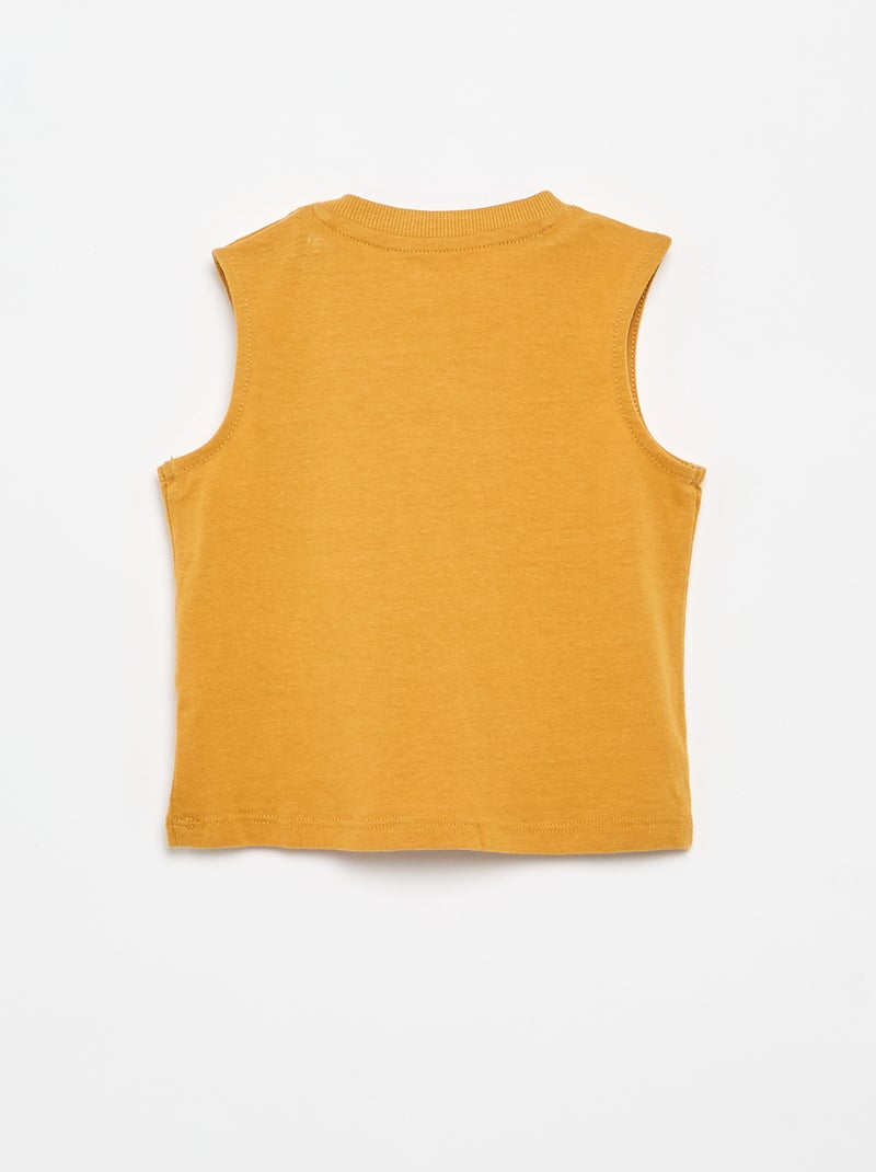 Débardeur en jersey de coton avec poche poitrine Beige - Kiabi