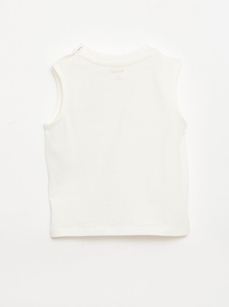 Débardeur en jersey de coton avec poche poitrine Blanc - Kiabi