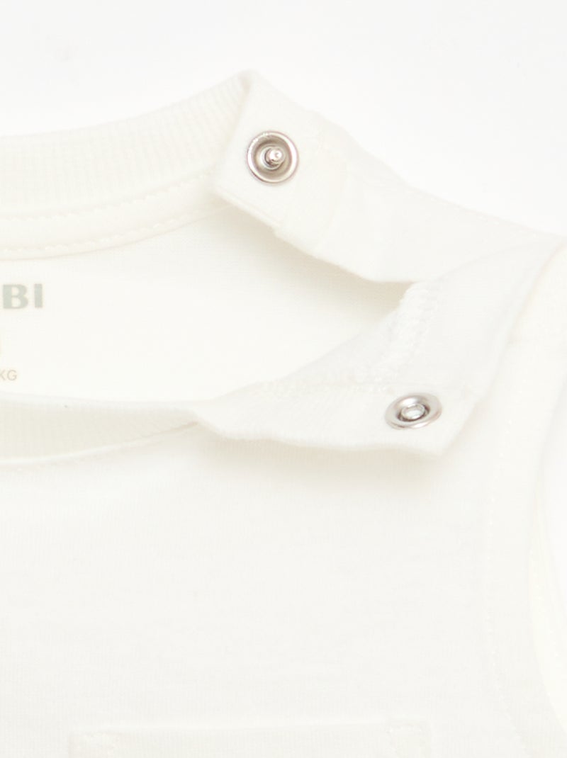 Débardeur en jersey de coton avec poche poitrine Blanc - Kiabi