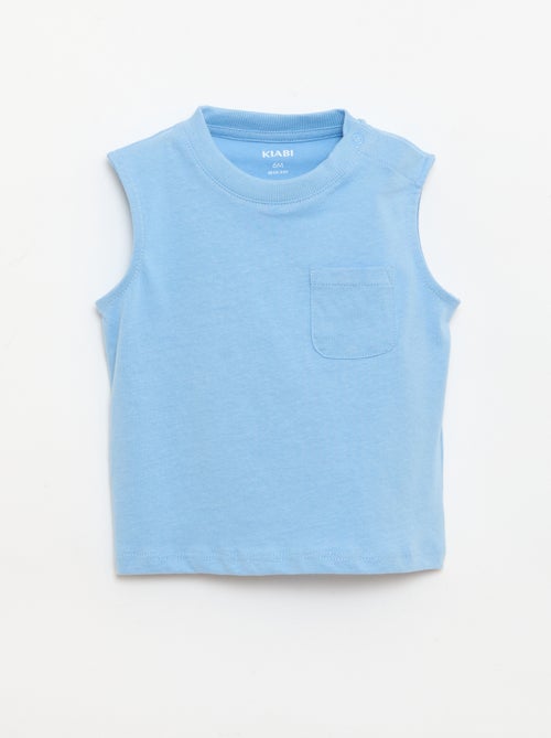Débardeur en jersey de coton avec poche poitrine - Kiabi