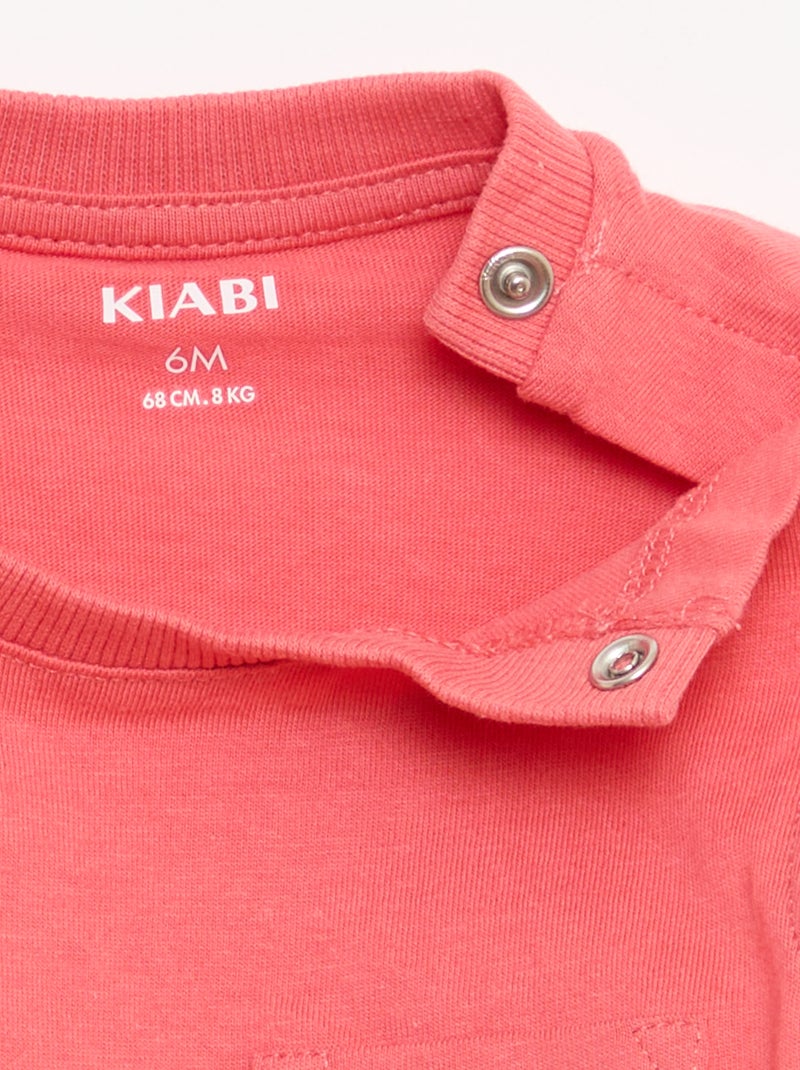 Débardeur en jersey de coton avec poche poitrine Orange - Kiabi