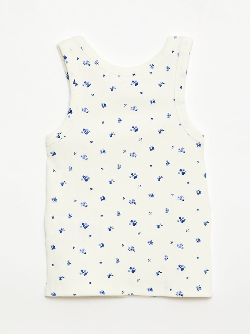 Débardeur en maille côtelée avec imprimé all over Beige - Kiabi