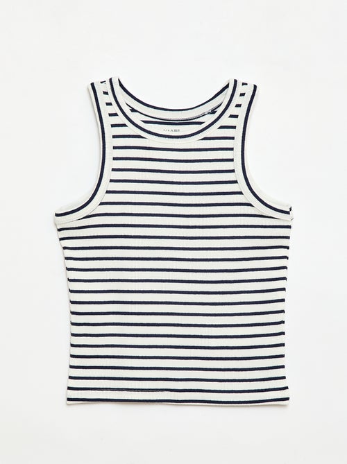 Débardeur en maille côtelée avec imprimé all over - Kiabi