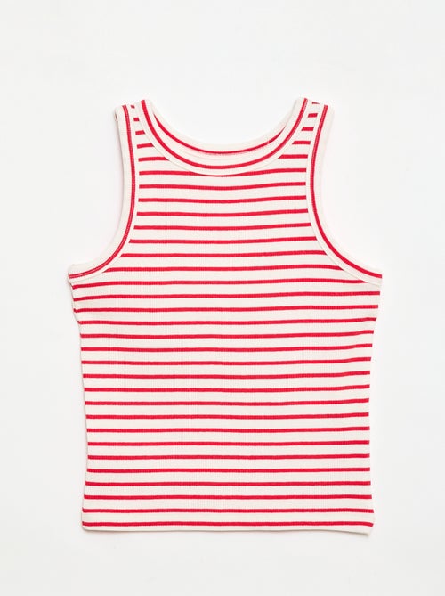 Débardeur en maille côtelée avec imprimé all over - Kiabi