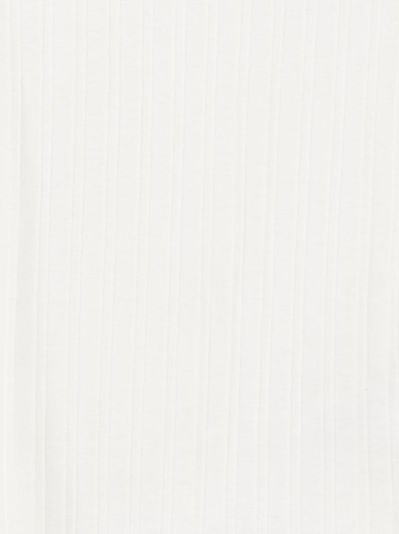 Débardeur en matière côtelée et dentelle Blanc - Kiabi