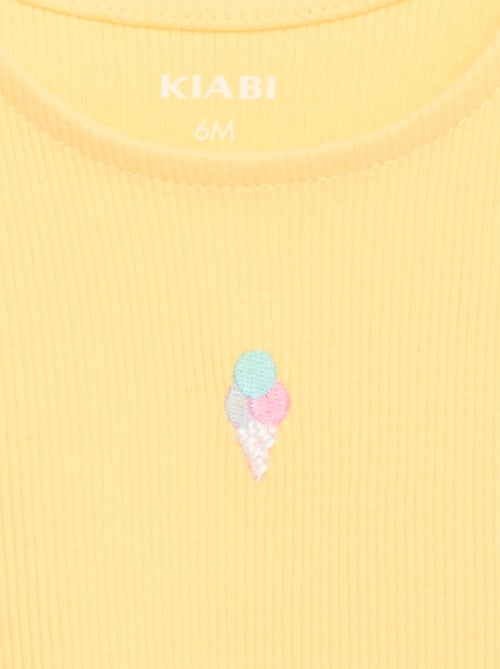 Débardeur en rib avec base ondulée - Kiabi