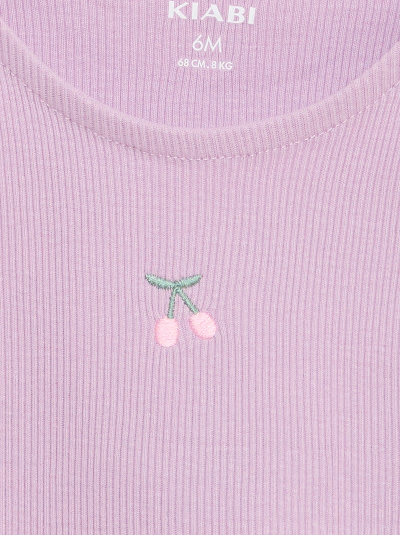 Débardeur en rib avec base ondulée Violet - Kiabi