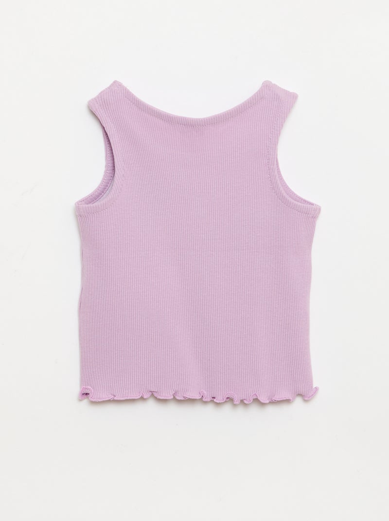 Débardeur en rib avec base ondulée Violet - Kiabi