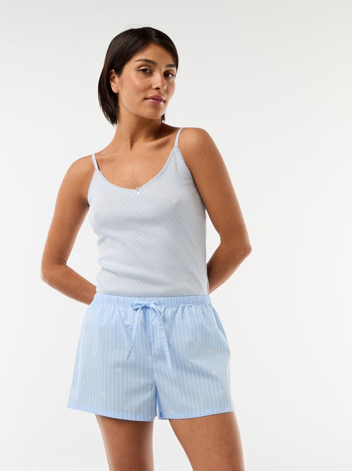 Débardeur fine bretelle réglable en coton uni - Kiabi