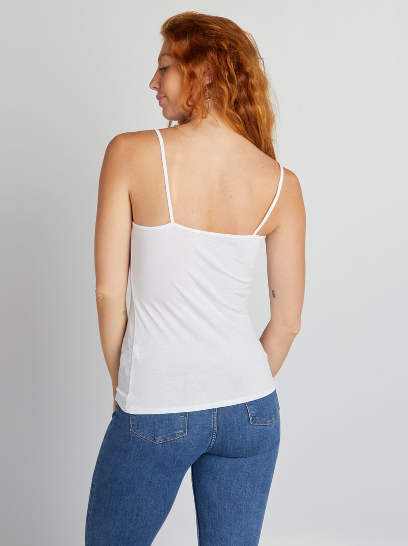 Débardeur fines bretelles Blanc - Kiabi