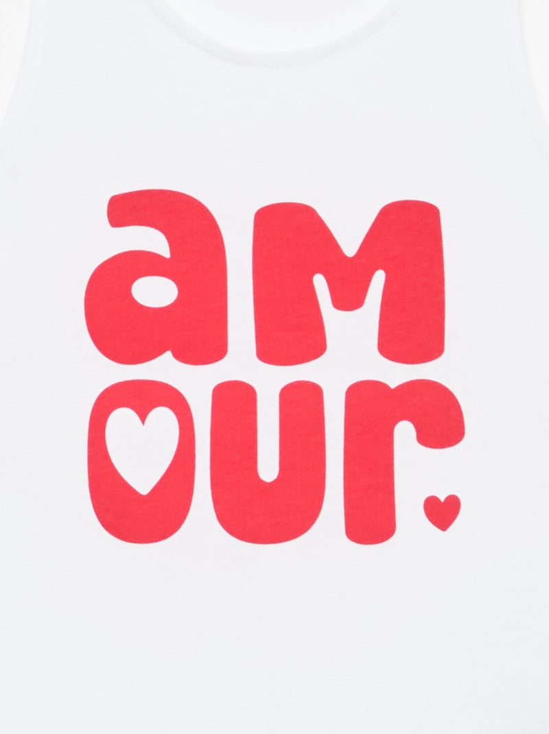 Débardeur imprimé à col rond Blanc - Kiabi