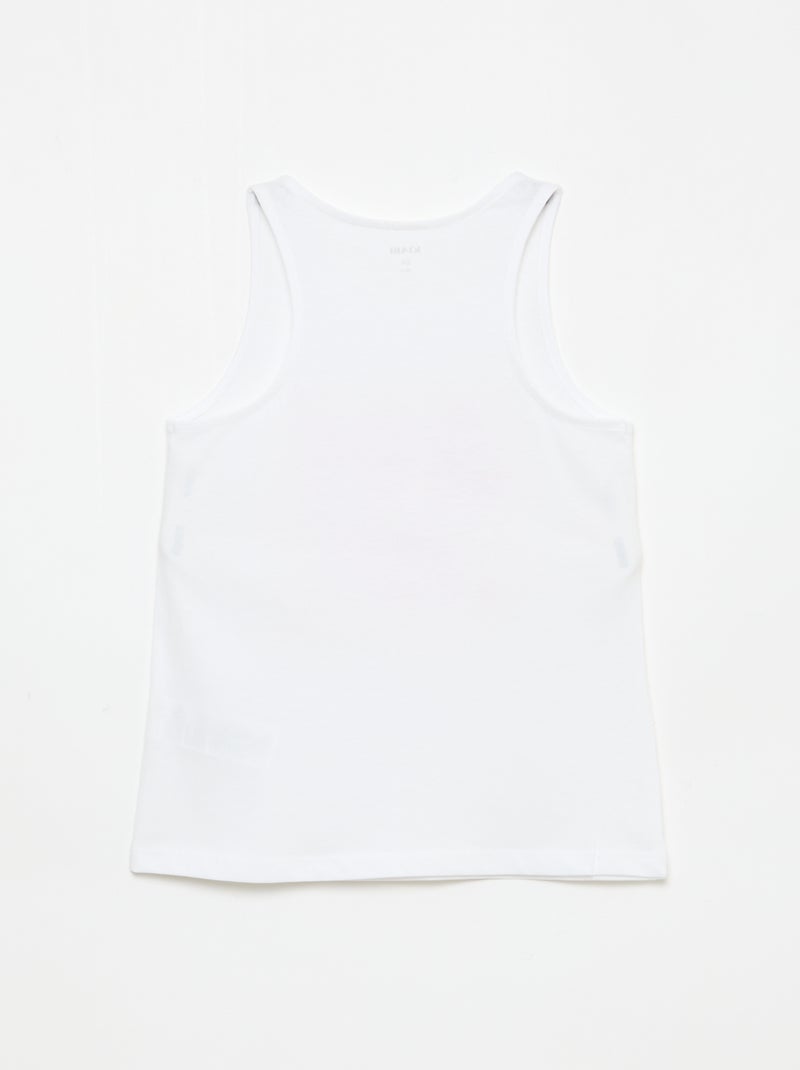 Débardeur imprimé à col rond Blanc - Kiabi