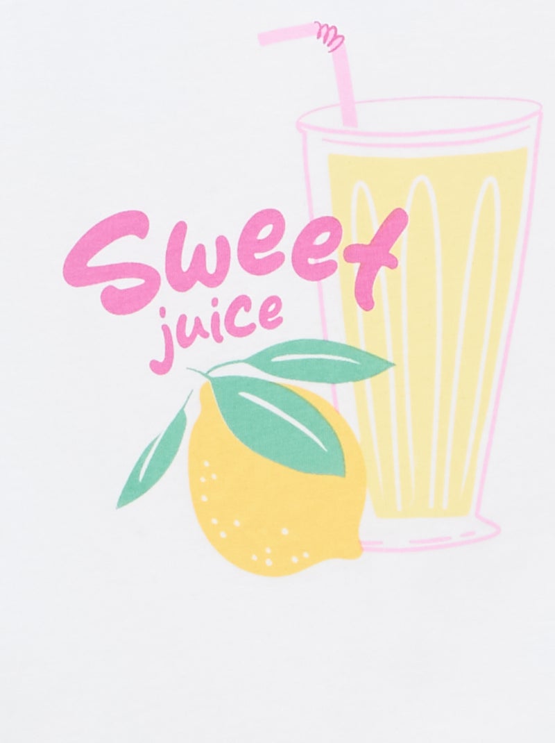 Débardeur imprimé à col rond Blanc - Kiabi