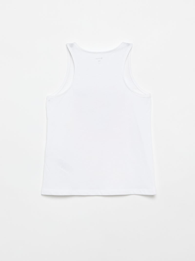 Débardeur imprimé à col rond Blanc - Kiabi