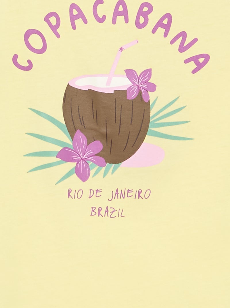 Débardeur imprimé à col rond Jaune - Kiabi