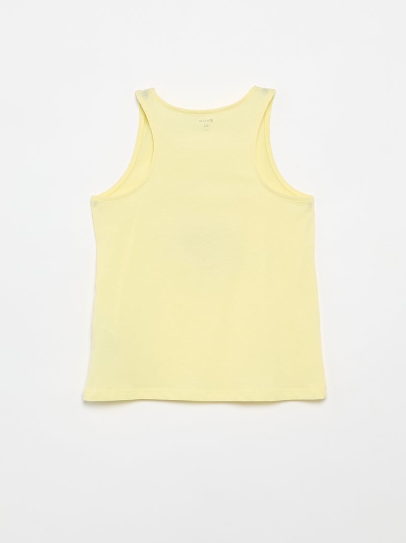 Débardeur imprimé à col rond Jaune - Kiabi