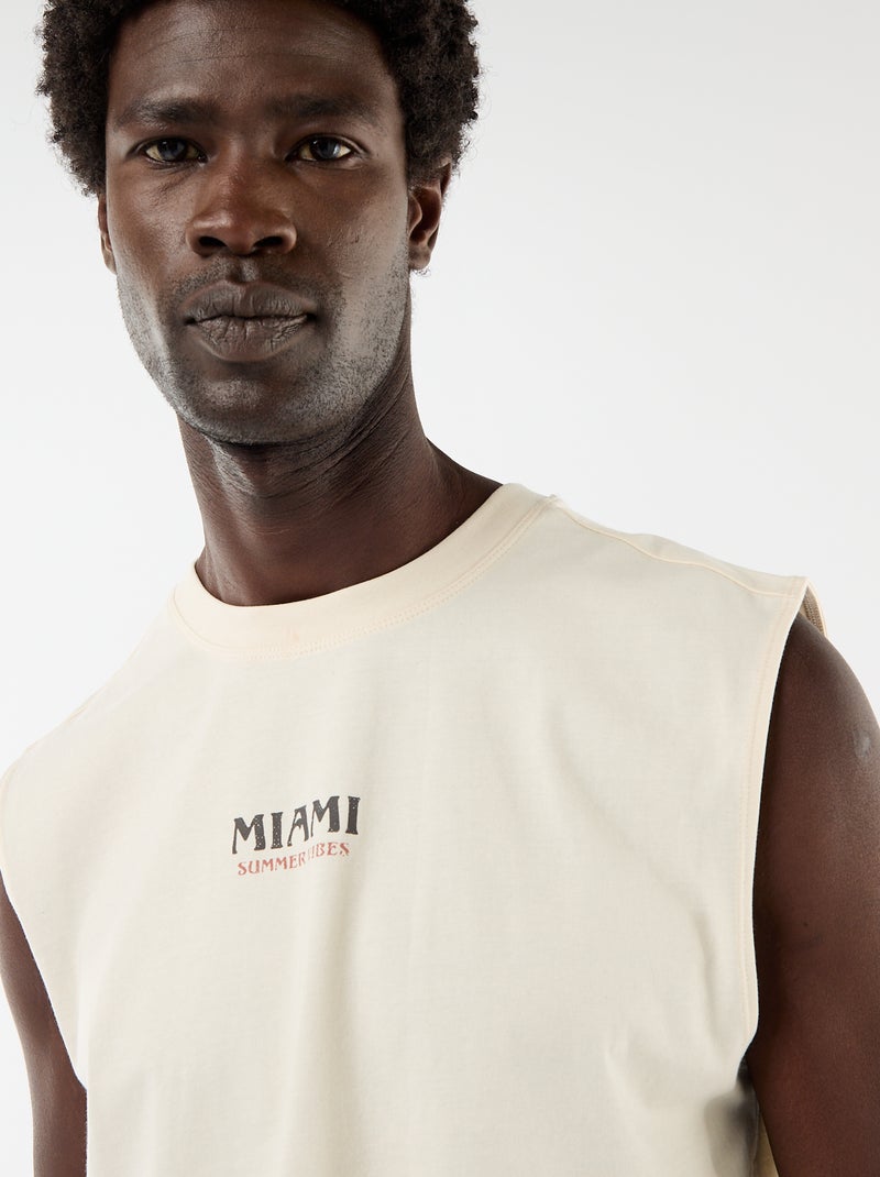 Débardeur imprimé recto/verso Blanc - Kiabi