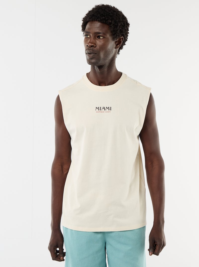 Débardeur imprimé recto/verso Blanc - Kiabi