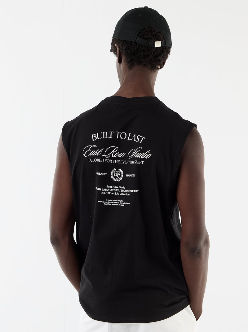 Débardeur imprimé recto/verso Noir - Kiabi