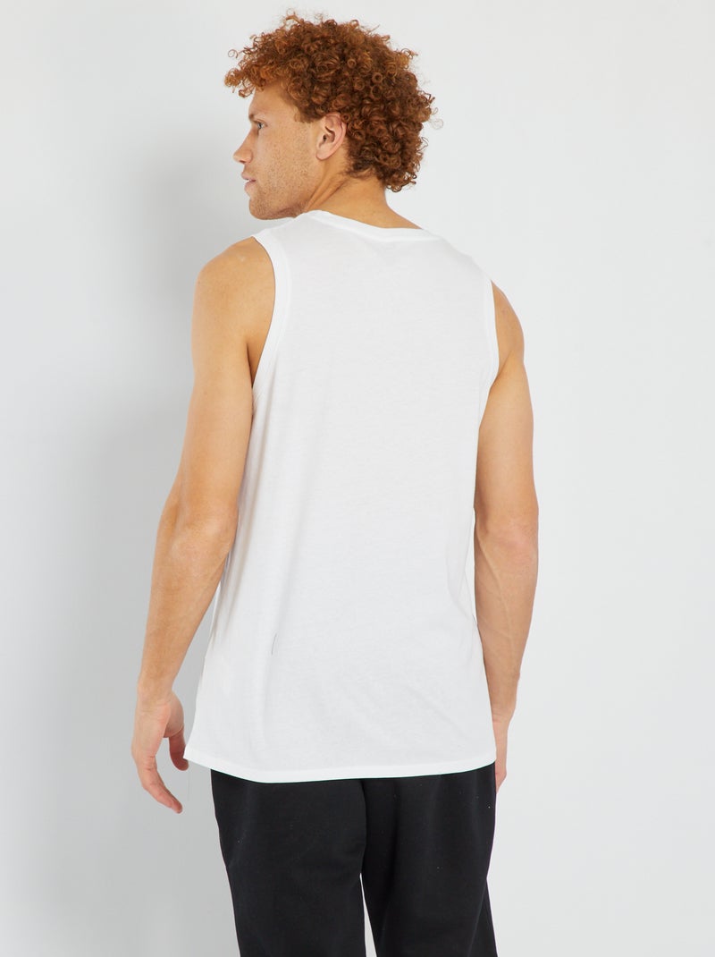 Débardeur nuit en jersey uni Blanc - Kiabi