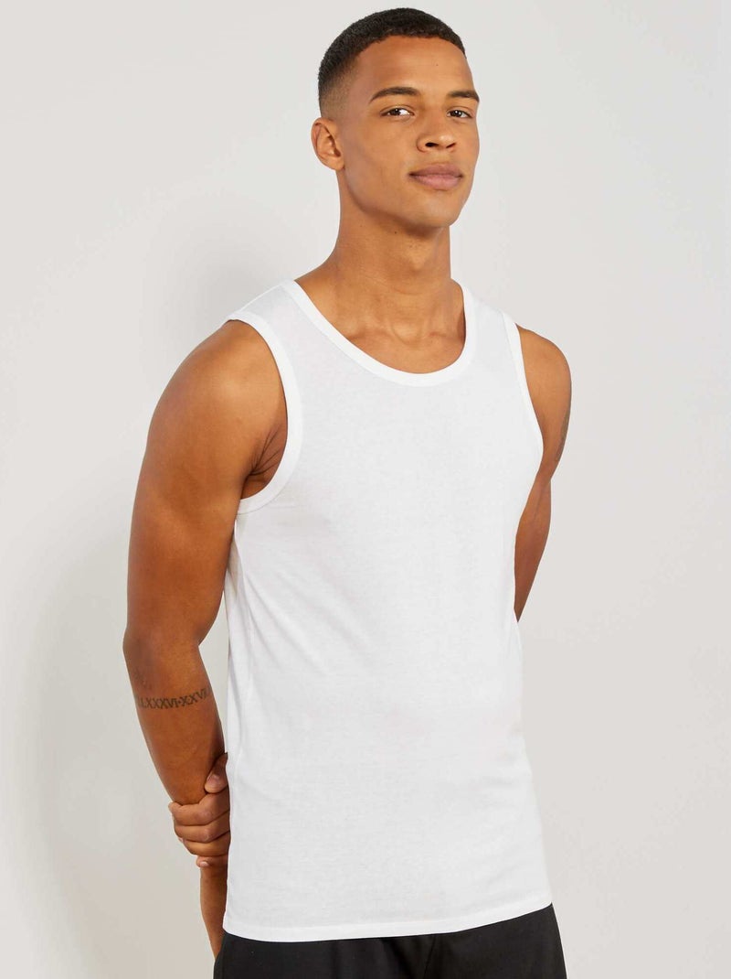 Débardeur nuit en jersey uni Blanc - Kiabi