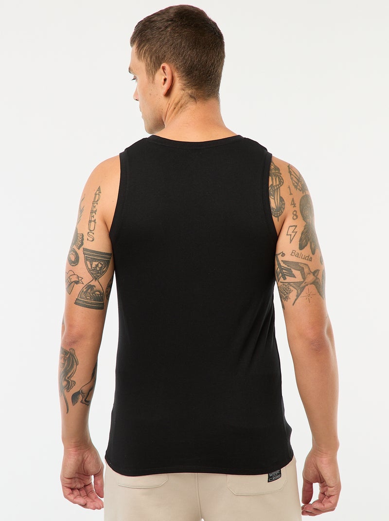 Débardeur nuit en jersey uni Noir - Kiabi