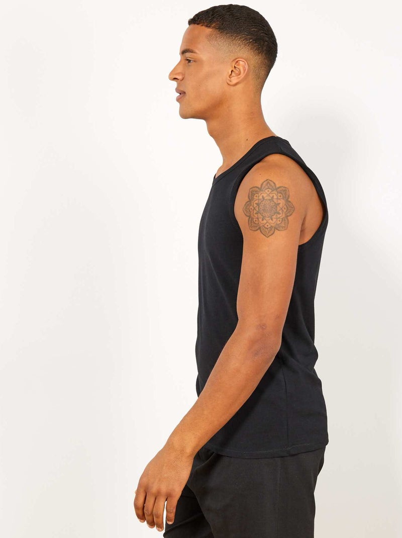 Débardeur nuit en jersey uni Noir - Kiabi