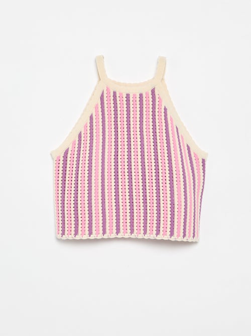Débardeur rayé en crochet - Kiabi Débardeur rayé en crochet - Kiabi