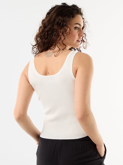 Débardeur sans manches côtelé - Kiabi