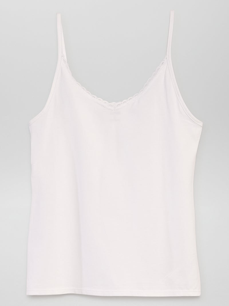 Débardeur sous-vêtement à fines bretelles Blanc - Kiabi