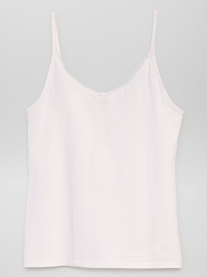 Débardeur sous-vêtement à fines bretelles Blanc - Kiabi