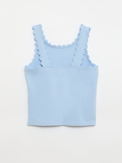 Débardeur uni avec bords ondulés - Kiabi