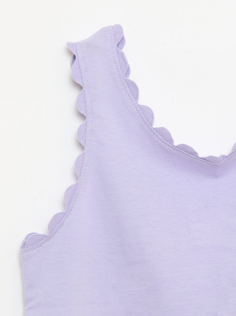 Débardeur uni avec bords ondulés Violet - Kiabi