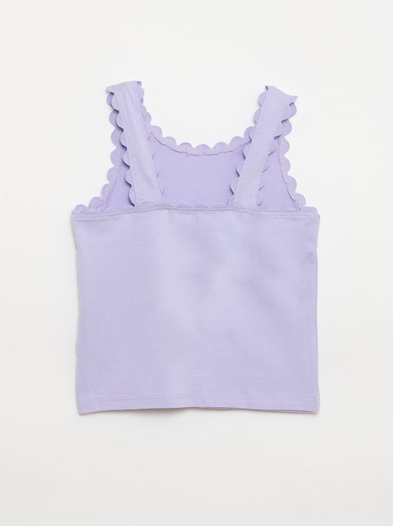 Débardeur uni avec bords ondulés Violet - Kiabi