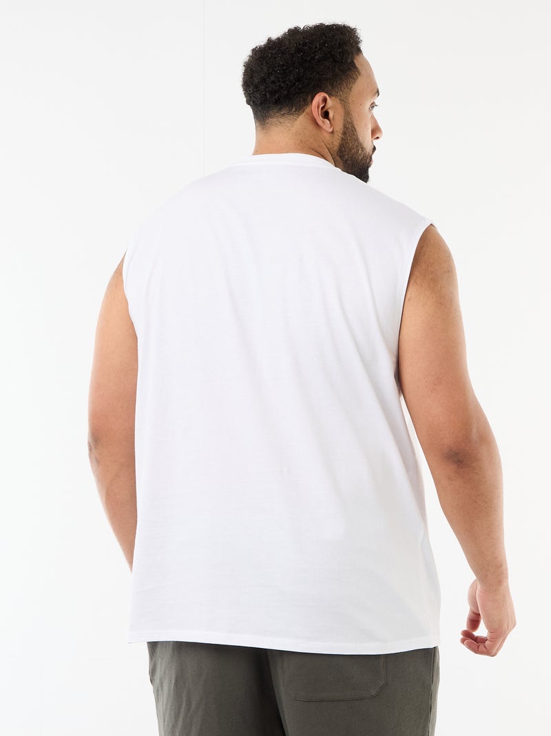 Débardeur uni en coton Blanc - Kiabi