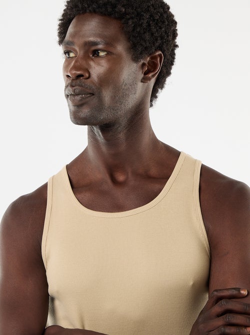 Débardeur uni en maille côtelée - Kiabi