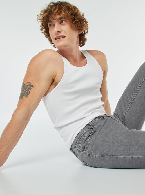 Débardeur uni en maille côtelée - Kiabi