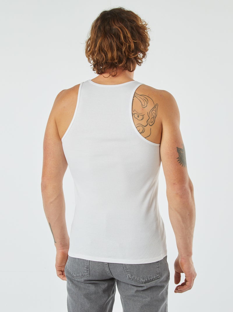 Débardeur uni en maille côtelée Blanc - Kiabi