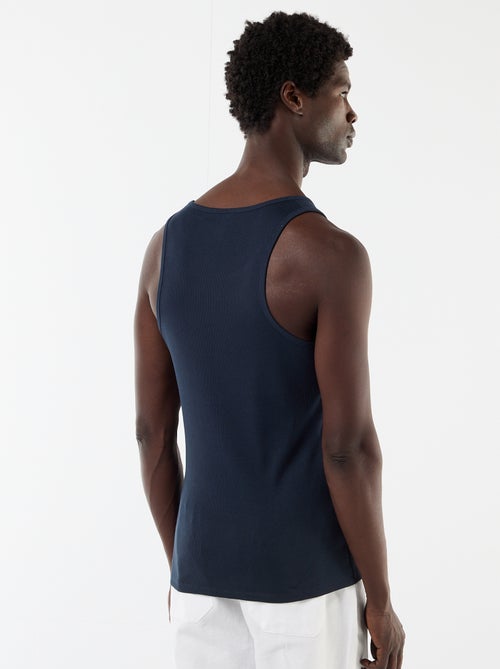 Débardeur uni en maille côtelée - Kiabi