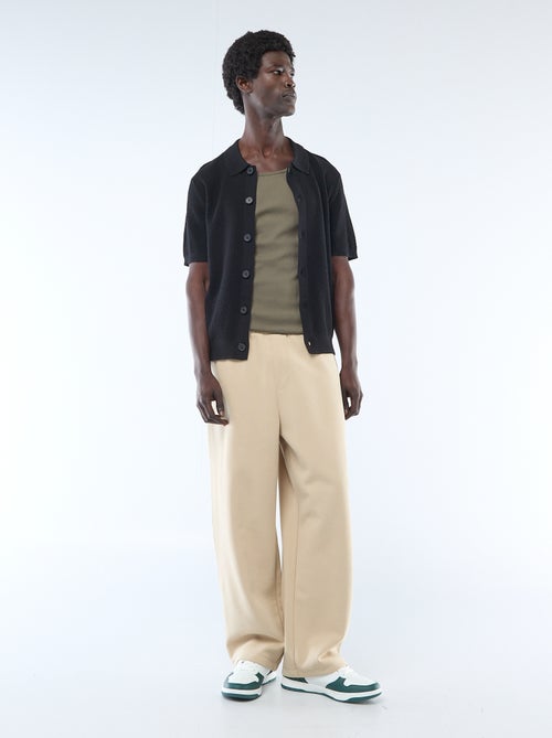 Débardeur uni en maille côtelée - Kiabi