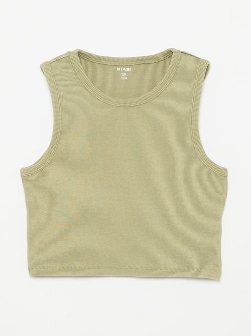 Débardeur uni en maille côtelée - Kiabi