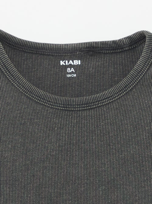 Débardeur uni en maille côtelée - Kiabi