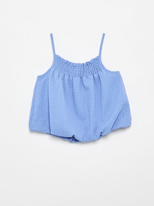 Débardeur uni en maille gaufrée - Kiabi