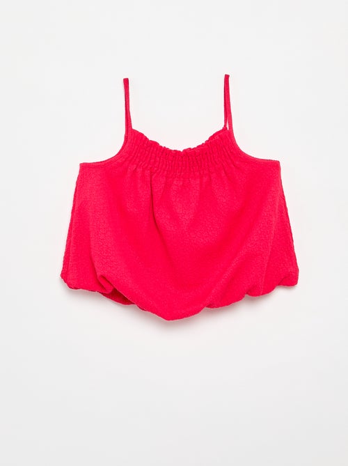 Débardeur uni en maille gaufrée - Kiabi