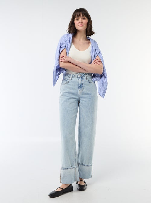 Débardeur uni en matière côtelée - Kiabi