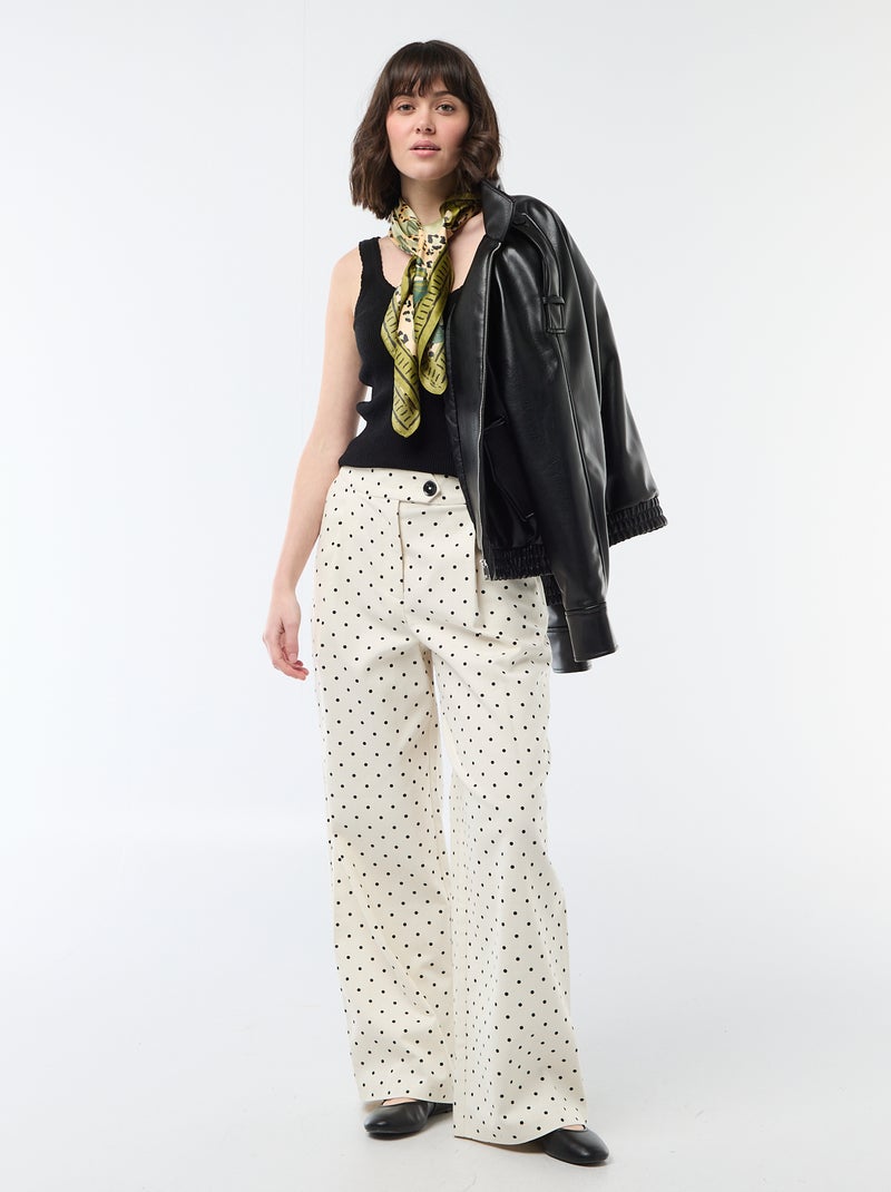 Débardeur uni en matière côtelée Noir - Kiabi