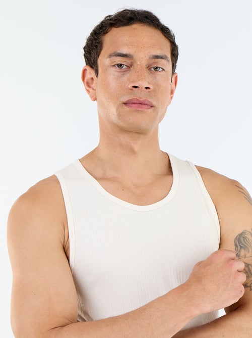 Débardeur uni et côtelé - Kiabi