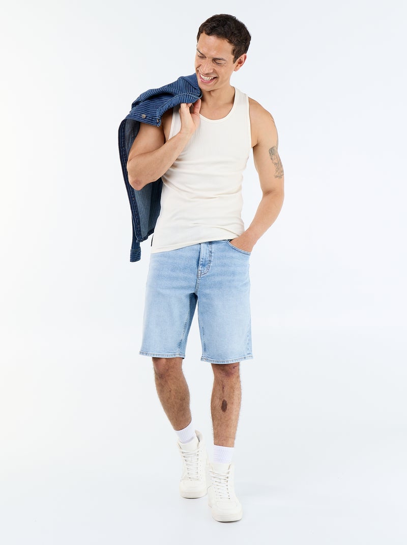 Débardeur uni et côtelé Beige - Kiabi